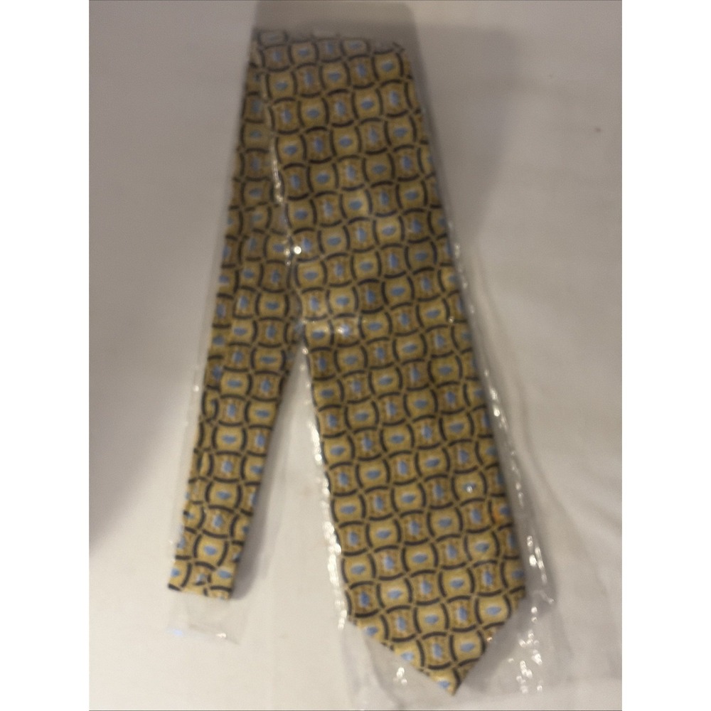 Pfizer tie 100% Silk Yellow With Blue Pills